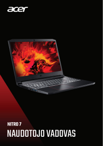 Vadovas Acer Nitro AN715-52 Nešiojamasis kompiuteris