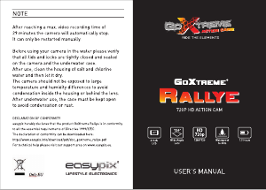 Handleiding Easypix GoXtreme Rallye Actiecamera