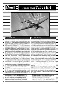 Manual Revell set 03981 Airplanes Focke Wulf Ta 152 H