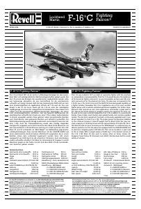 Manual Revell set 03992 Airplanes Lockheed Martin F-16C Fighting Falcon