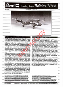 Mode d’emploi Revell set 04670 Airplanes Handley Page Halifax B Mk.I/II GR II