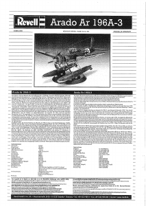 Manual de uso Revell set 04688 Airplanes Arado Ar 196A-3 Seaplane