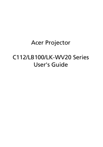 Bruksanvisning Acer C112 Projektor