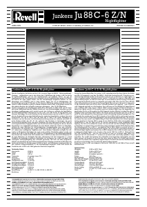 Manuale Revell set 04856 Airplanes Junkers Ju88 C-6 N/Z