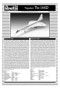 Brugsanvisning Revell set 04871 Airplanes Tupolev Tu-144D