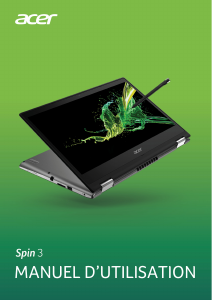 Mode d’emploi Acer Spin SP314-53GN Ordinateur portable
