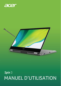 Mode d’emploi Acer Spin SP314-54N Ordinateur portable