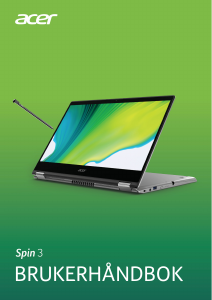 Bruksanvisning Acer Spin SP314-54N Laptop