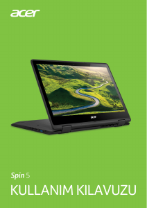 Kullanım kılavuzu Acer Spin SP513-51 Dizüstü bilgisayar