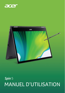 Mode d’emploi Acer Spin SP513-54N Ordinateur portable