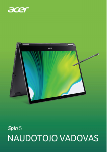 Vadovas Acer Spin SP513-54N Nešiojamasis kompiuteris