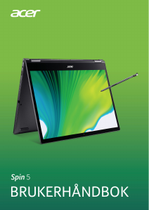 Bruksanvisning Acer Spin SP513-54N Laptop