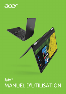 Mode d’emploi Acer Spin SP714-51 Ordinateur portable