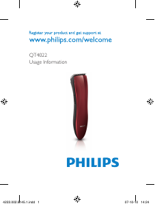 Наръчник Philips QT4022 Тример за брада