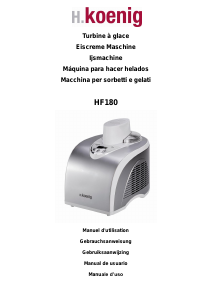 Manual de uso H.Koenig HF180 Máquina de helados