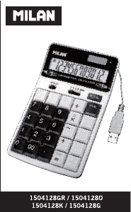 Instrukcja Milan 1504128GR Kalkulator