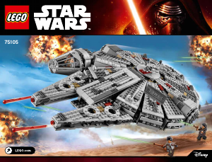 Käyttöohje Lego set 75105 Star Wars Millennium Falcon