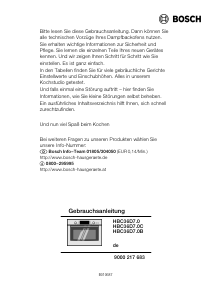 Bedienungsanleitung Bosch HBC36D750 Backofen