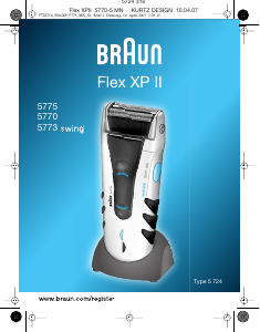 Käyttöohje Braun 5775 Flex XP II Parranajokone