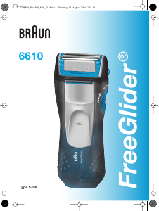 Bruksanvisning Braun 6610 FreeGlider Barbermaskin