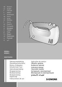 Käyttöohje Siemens MQ96580 Käsivatkain