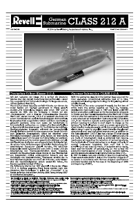 Mode d’emploi Revell set 05019 Ships U-Boot Class 212 A