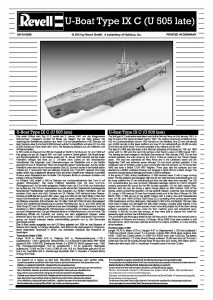 Brugsanvisning Revell set 05114 Ships U-Boot Type IX C