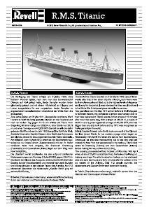 Manuale Revell set 05210 Ships R.M.S. Titanic