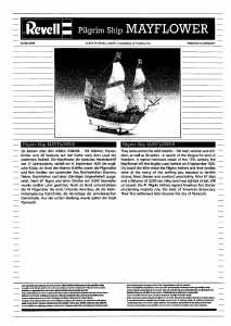 Manual Revell set 05486 Ships Pilgrim Ship Mayflower
