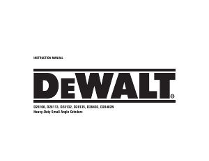 Manual DeWalt D28132 Angle Grinder