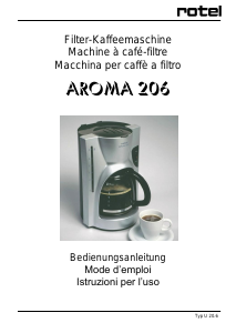 Manuale Rotel Aroma 206 Macchina da caffè