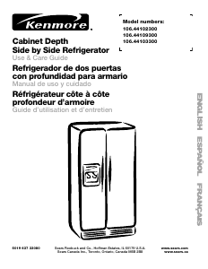 Manual Kenmore 106.44102300 Fridge-Freezer
