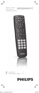 Manual Philips SRP2004WM Remote Control