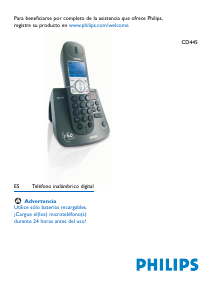 Manual de uso Philips CD4450B Teléfono inalámbrico