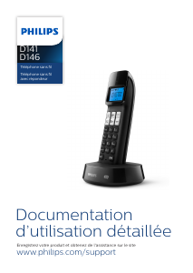 Mode d’emploi Philips D1411W Téléphone sans fil