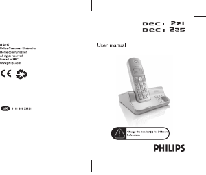 Handleiding Philips DECT2211G Draadloze telefoon