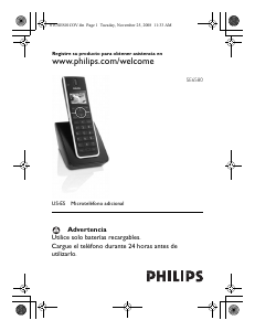 Manual de uso Philips SE6580B Teléfono inalámbrico