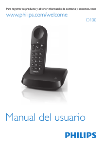 Manual de uso Philips D1001B Teléfono inalámbrico