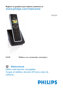 Manual de uso Philips SE6590B Teléfono inalámbrico