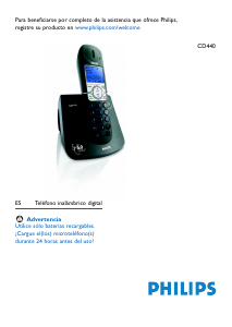 Manual de uso Philips CD4403B Teléfono inalámbrico
