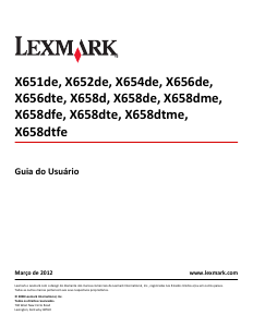 Manual Lexmark X651de Impressora multifunções