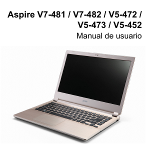 Manual de uso Acer Aspire V7-481G Portátil