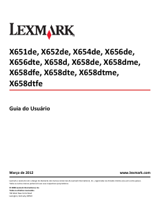 Manual Lexmark X658d Impressora multifunções