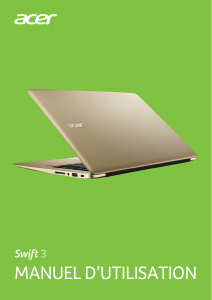 Mode d’emploi Acer SF314-51-76EY Swift 3 Ordinateur portable