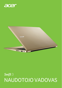 Vadovas Acer SF314-51-76EY Swift 3 Nešiojamasis kompiuteris