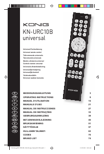 Bruksanvisning König KN-URC10B Fjärrkontroll