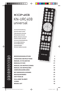 Mode d’emploi König KN-URC40B Télécommande