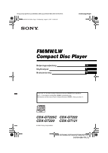 Käyttöohje Sony CDX-GT121 Autoradio