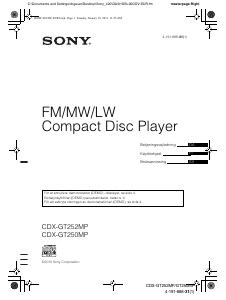 Brugsanvisning Sony CDX-GT250MP Bilradio