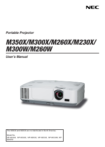 Manual NEC M260W Projector